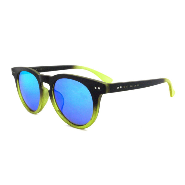 'Moon' Preppy Two-Tone Sunglasses In Black/Green - Tayroc
