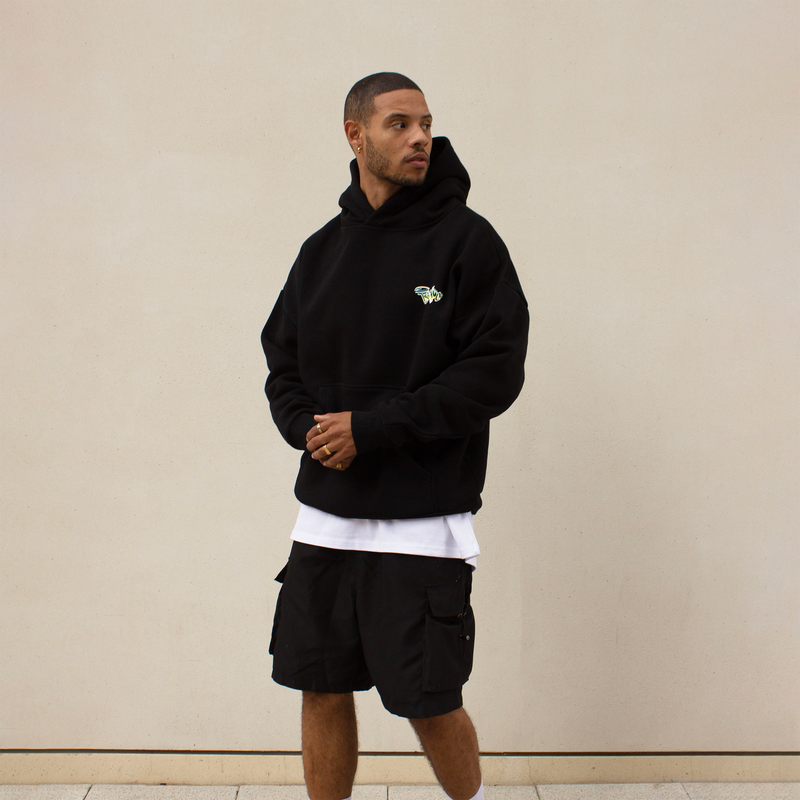 Charcoal V-Panel Hoodie Tracksuit - Black – Eight Lines