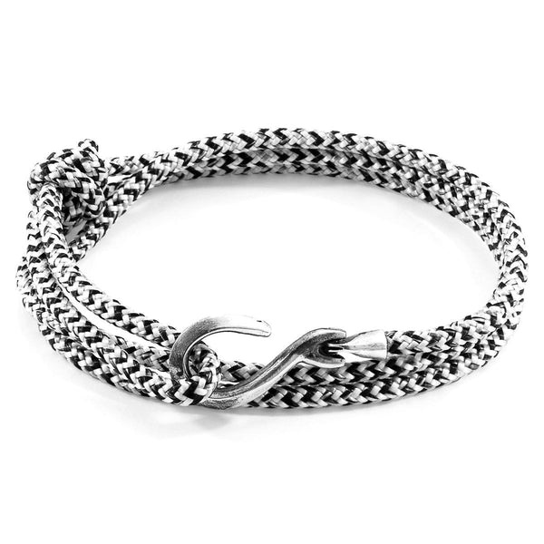 White Noir Heysham Silver and Rope Bracelet - Tayroc