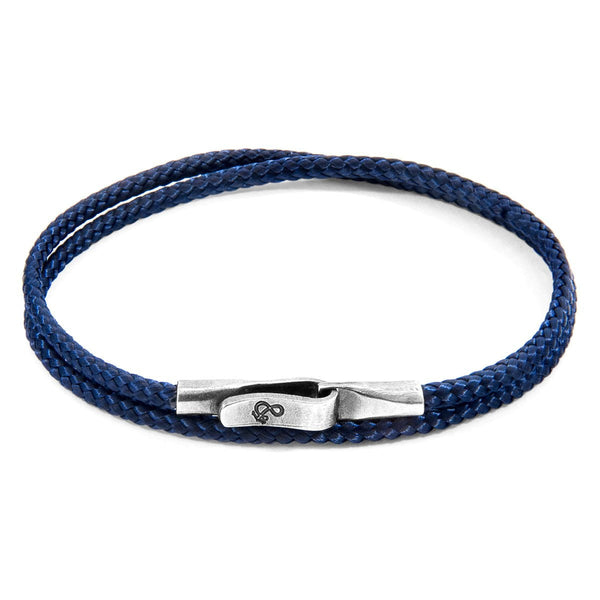 Navy Blue Liverpool Silver and Rope Bracelet - Tayroc