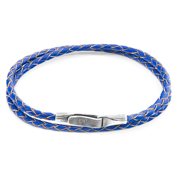 Royal Blue Liverpool Silver and Braided Leather Bracelet - Tayroc