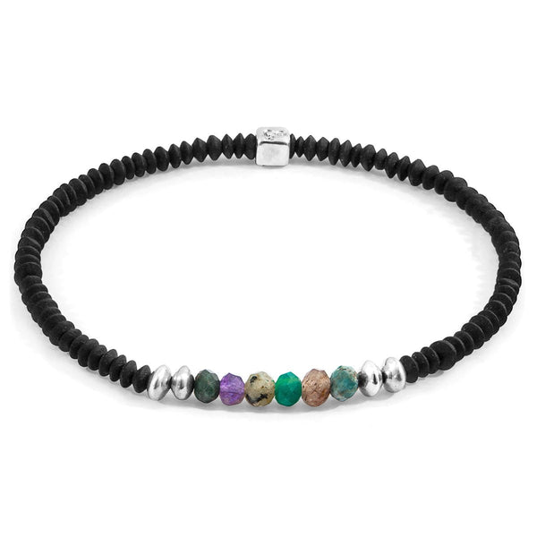 Multicoloured Multi-Gem Paralana Silver and Stone Bracelet - Tayroc