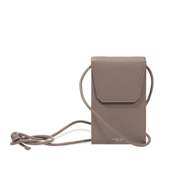 Campo Marzio Medium Phone Bag with Crossbody Strap - Taupe