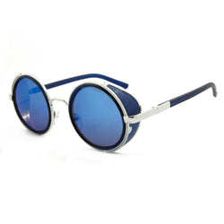 'Freeman' Round Sunglasses With Side Shield In Blue - Tayroc