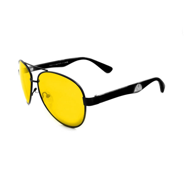 Metal Frame 'Caine' Aviator Sunglasses in Matt Black - Tayroc