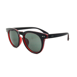 'Moon' Preppy Two-Tone Sunglasses In Black/Red - Tayroc