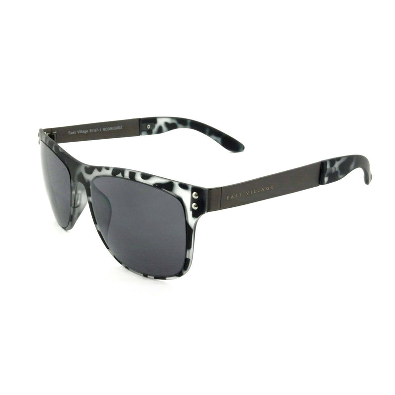Metal 'Rodriguez' Wayfarer Shape Sunglasses With Black And White Print Frame And Tips - Tayroc