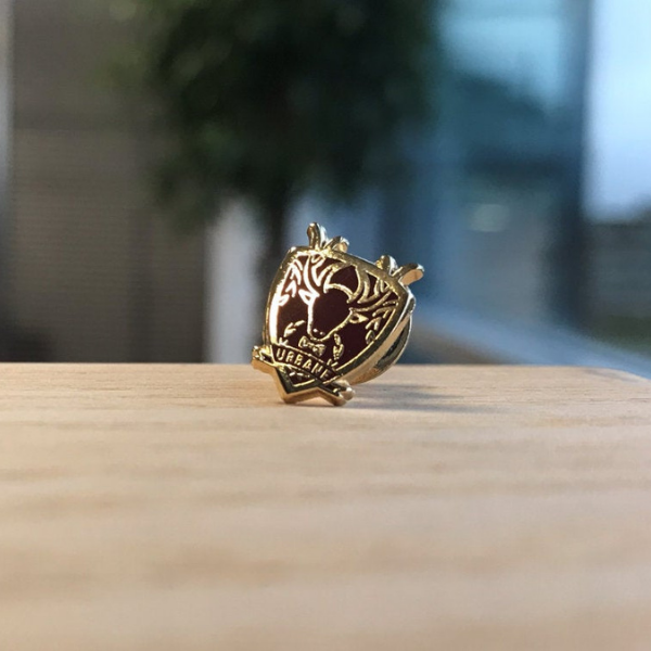 Stag Lapel Pin (Red and Gold)