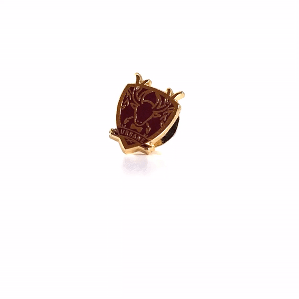 Stag Lapel Pin (Red and Gold)