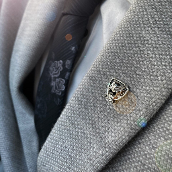 Owl Lapel Pin (Silver Plated)