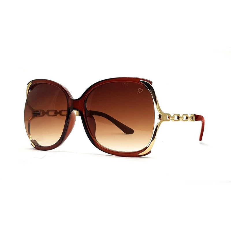 Ruby Rocks 'Cherry' Oversized Sunglasses In Crystal Brown