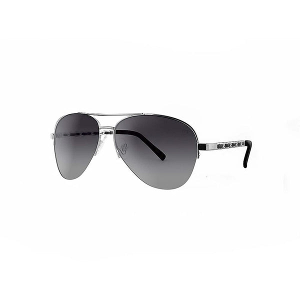 Ruby Rocks Metal 'New York' Aviator With Fabric Braid Detail Temple in Silver